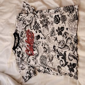 Guess black and white graphic t-shirt